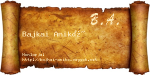 Bajkai Anikó névjegykártya